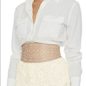 Zimmermann LASER cut waist wide belt small Blue